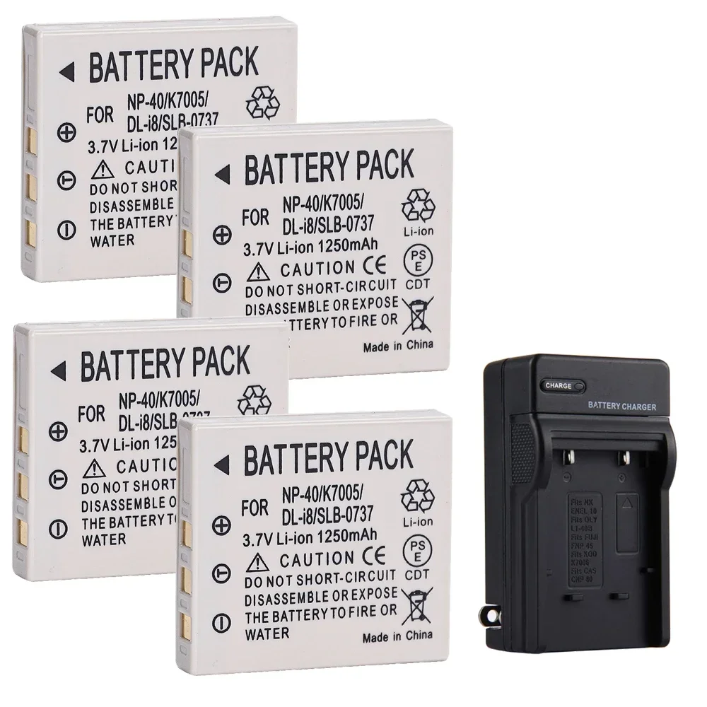 3.7V 1250mAH FNP-40 Battery Suitable for Fuji Camera K7005 SLB-0737 0837 D-LI8 CGA-S004