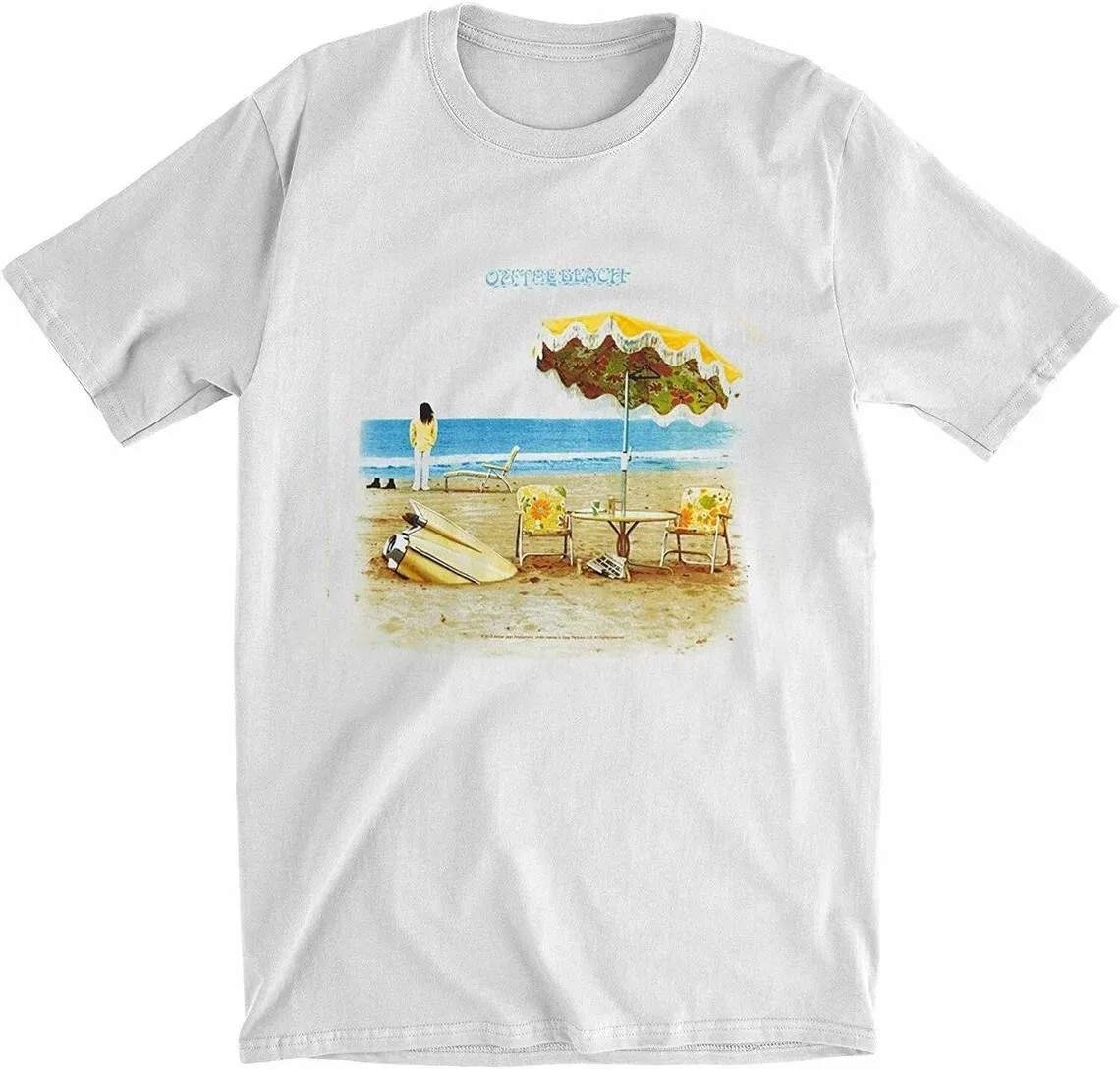 Neil Young On The Beach Album Music T-Shirt Gift For Fans White S-3XL Fastship