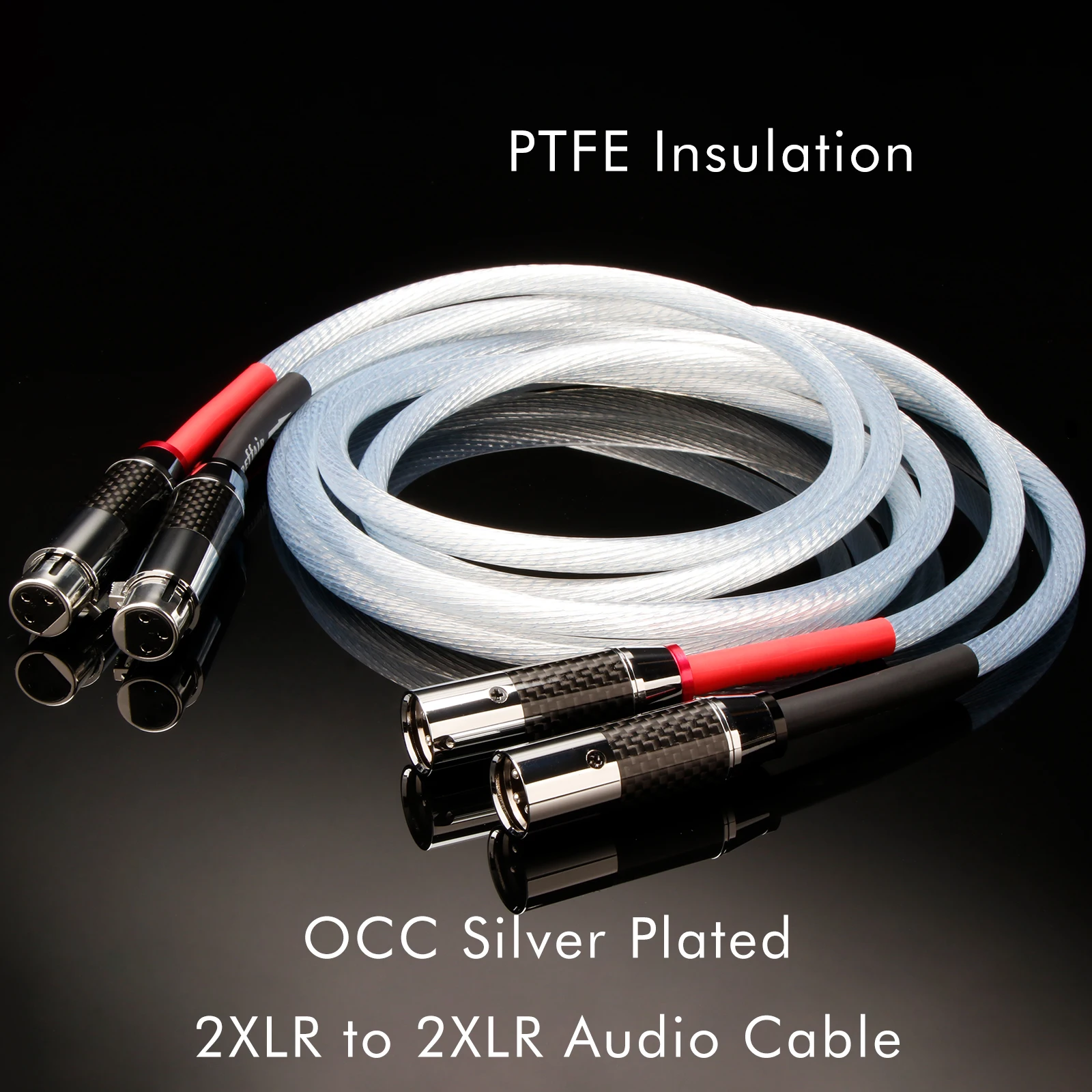 Pair XLR Cable 7N OCC Silver Plated RCA Cable 12Cores X0.5MM PTFE Insulation Signal Cable