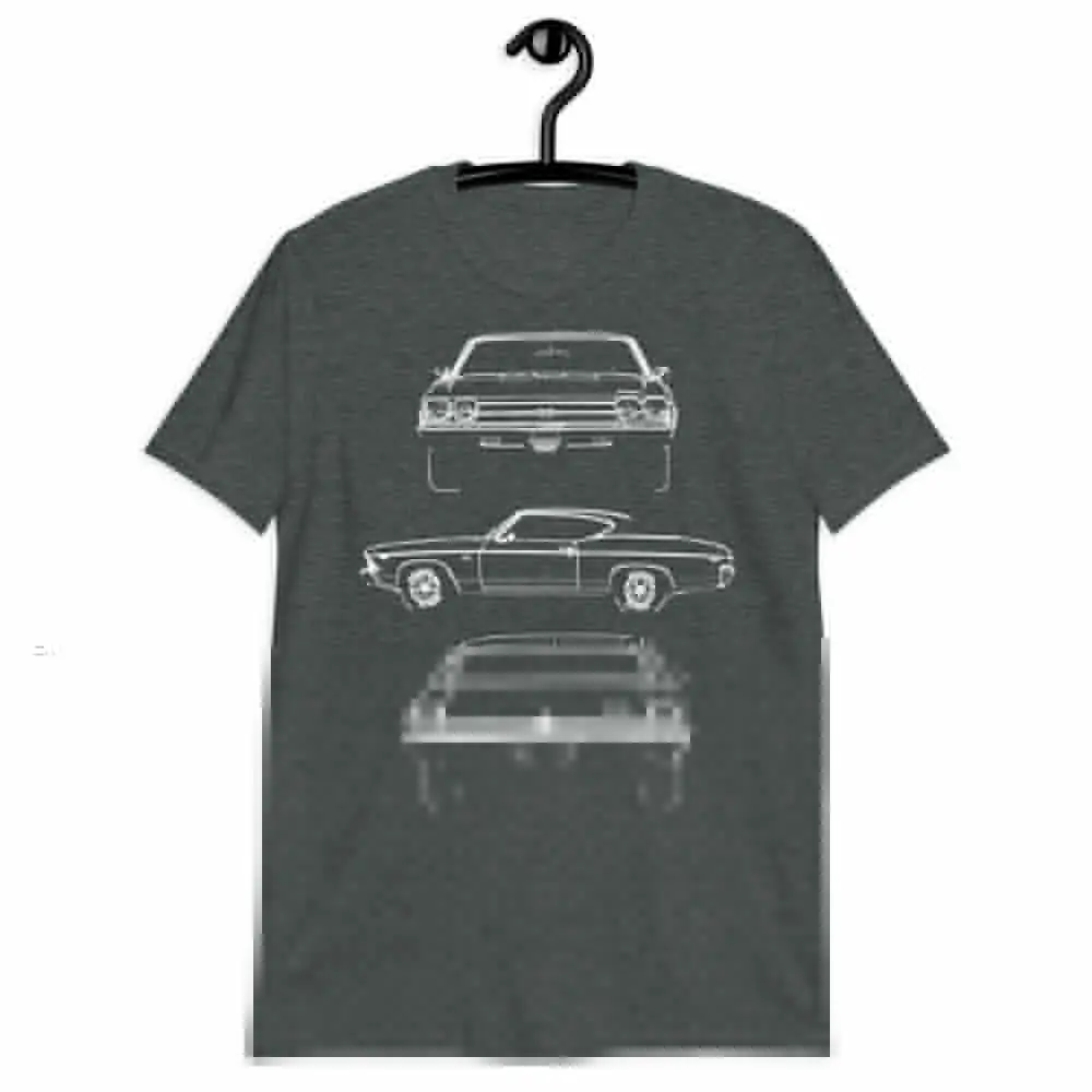 

1969 Chevelle SS 396 Muscle Car Owner Gift Outline Art Short-Sleeve T-Shirt