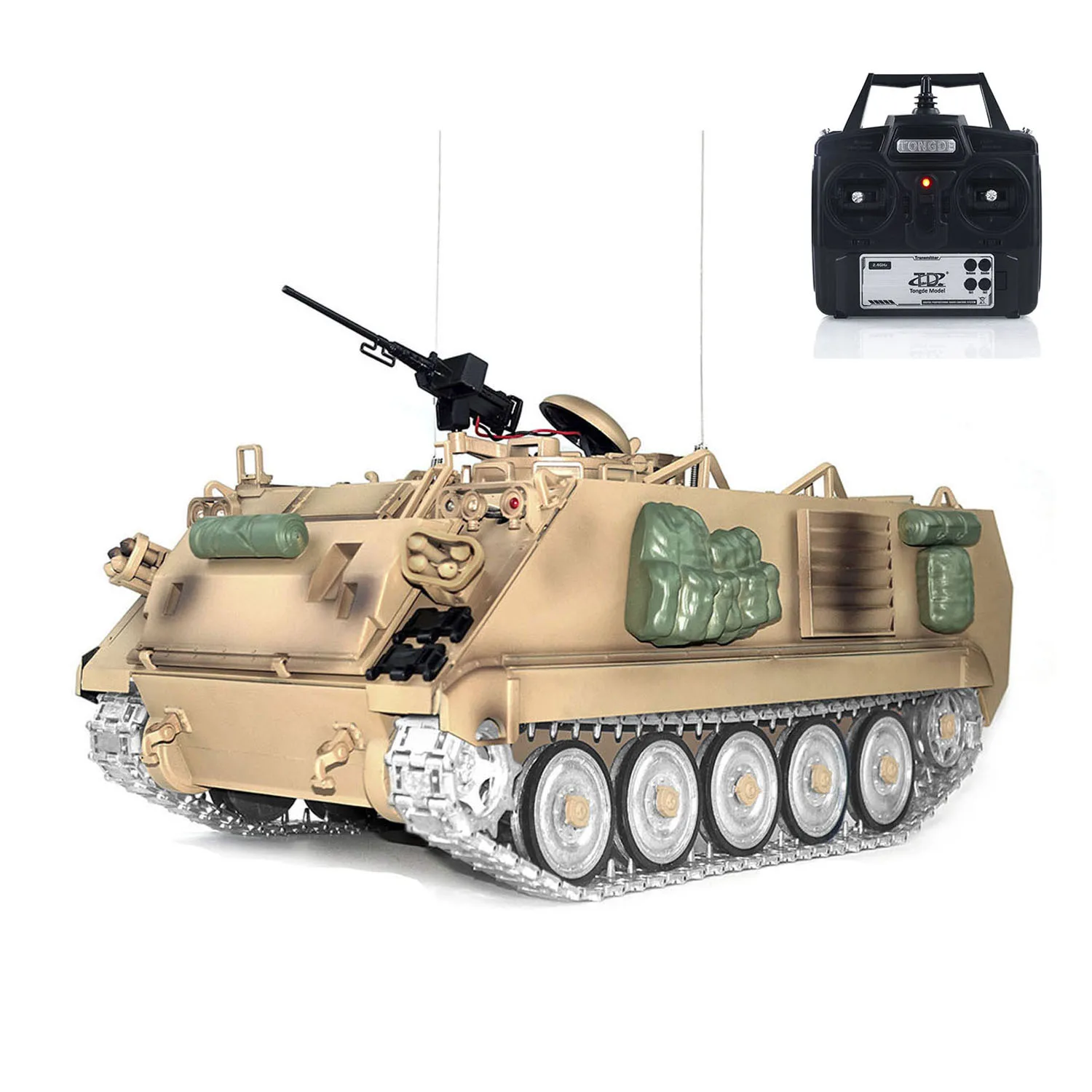 Czołg RC 1/16 TD M2412-C M113A2 APC z podczerwienią, obrotową wieżyczką sterowaną elektrycznie o 360 stopni, metalowymi kołami, pojazd wojskowy, prezent Panzer