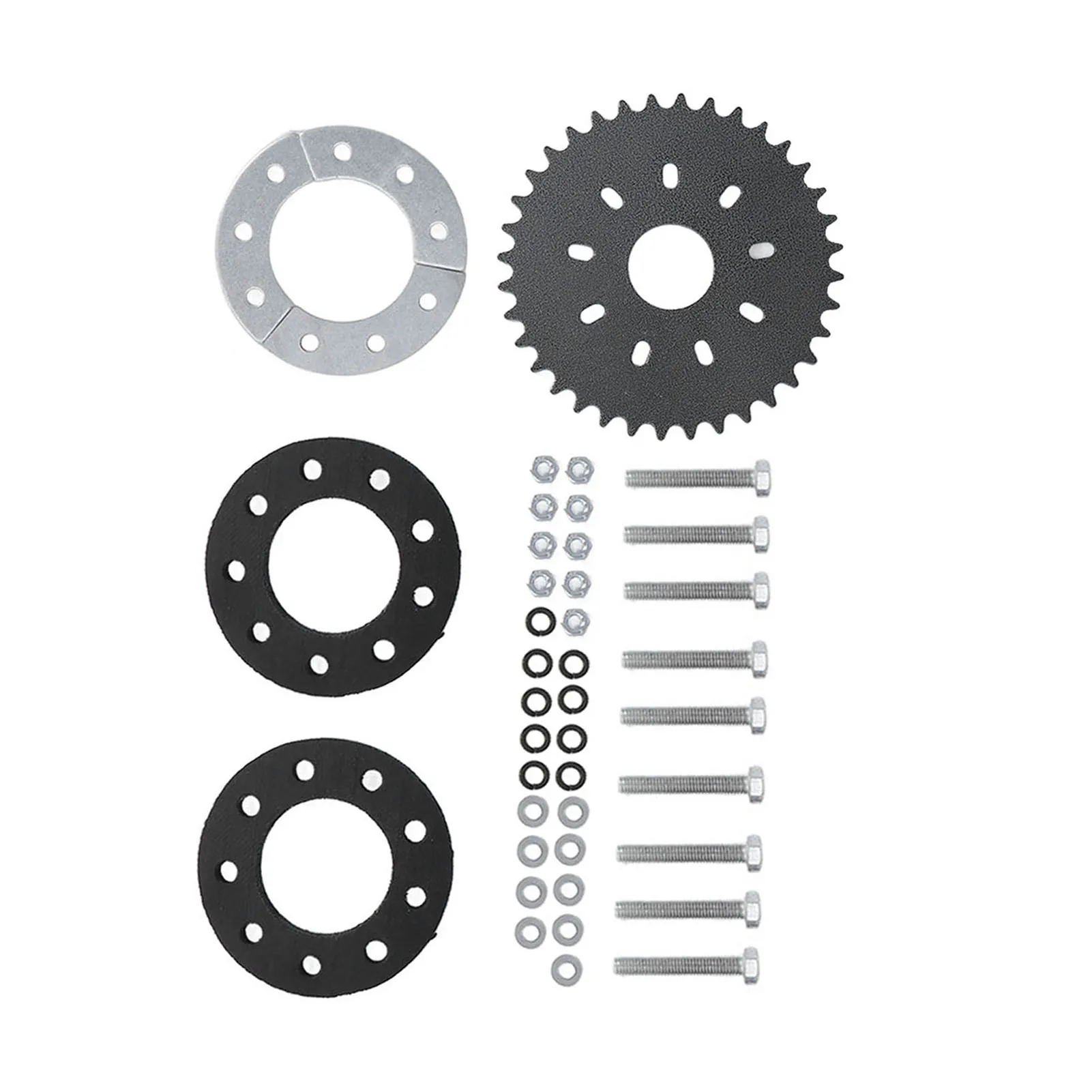 Rear Chain Sprocket 9 Bolt High Strength 36 Teeth Flat Sprocket with Adapter Mount for 49cc 66cc 80cc 2 Stroke Motorized Bicycle