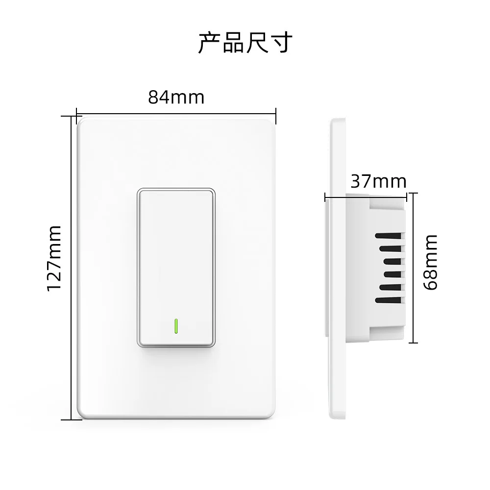 5PCS Modern American Smart Switch With Safe Features Alexa Voice Control Mobile APP Control Via Wifi