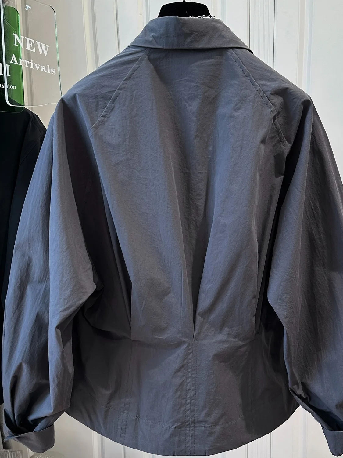 Csa Hoada para Mujer, Cintura Fruncida, Botón Único, Informal, Color Puro, Aodón, Manga Larga, Cuello Csero, Estilo...