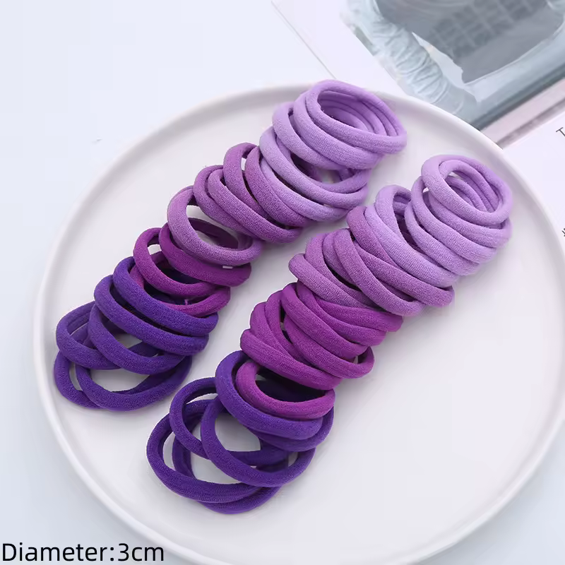 50pcs Black Elastic Hair Band Leagues Ties Colets Scrunchies Springs Gum Accessory For Girl Women No Damage Pigtails Holder Set - Image 56
