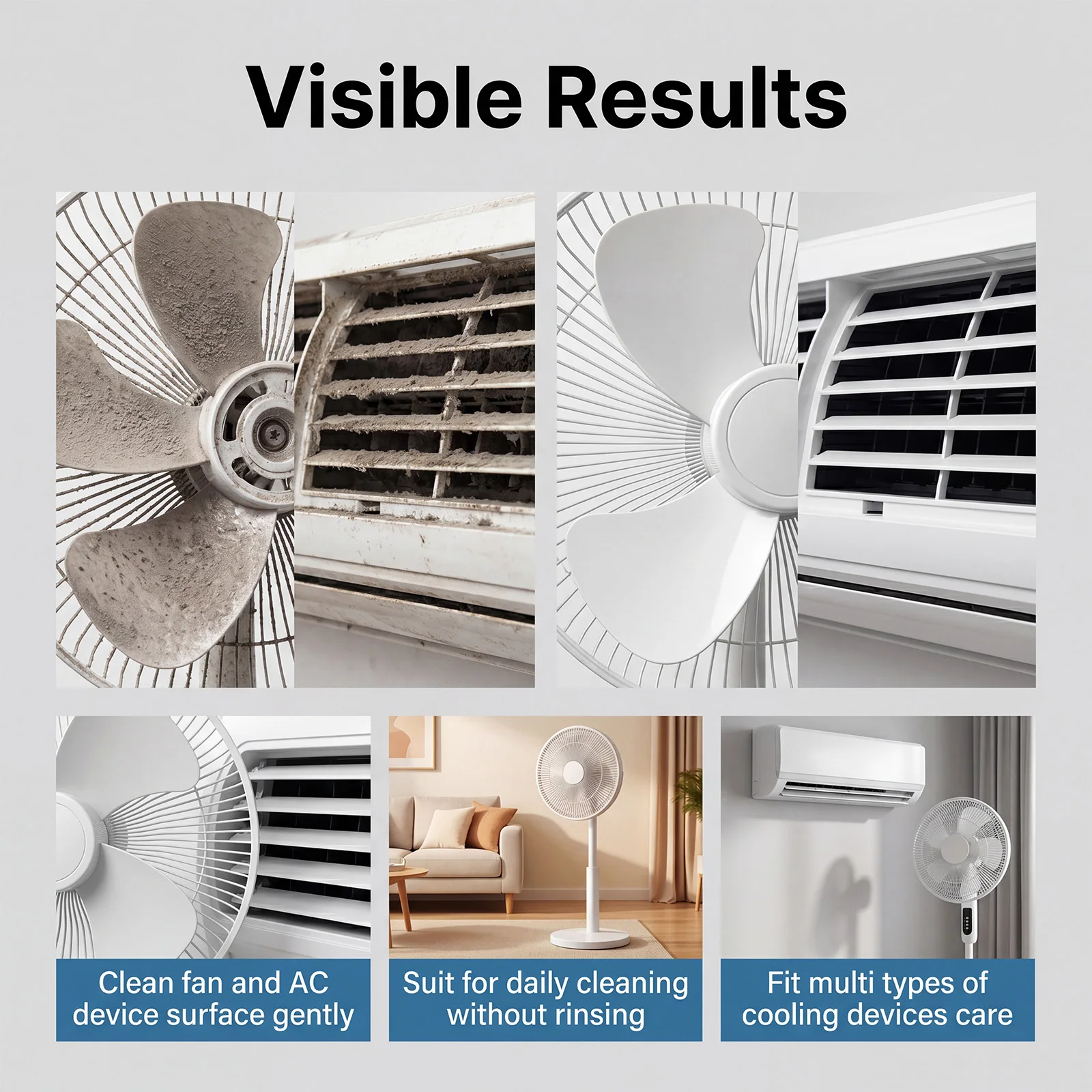 Fan Air Conditioner Cleaner Spray Deep Dust Dirt Remover Filter Coil Cleaning Foam Freshener Household Appliance Care Treatment - view 5