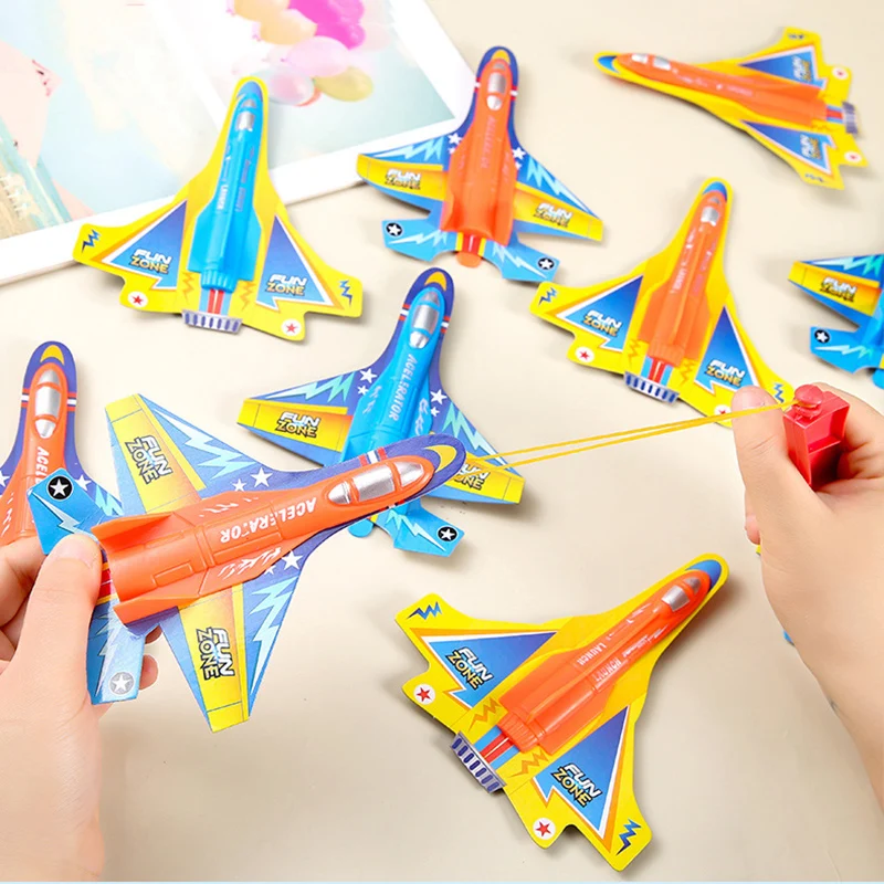 Plastic Airplane Launcher Toy Classic Nostalgia Plane Glider Hand Throw Catapult Plane Toy For Children's Outdoor Game Toys