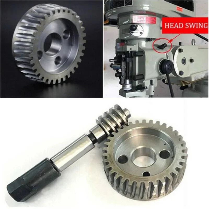 

CNC Milling Machine Parts -Adjustable Worm +Turbine Gear For Bridgeport Mill Tool Accessories 2pcs