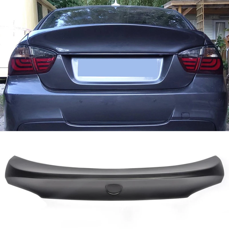 Car Rear Trunk Boot Lid Wing Spoiler for BMW 3 Series E90 Sedan 4 Door 2005-2008 M3 320i 323i 325i 330i 335i Spoiler Black FRP