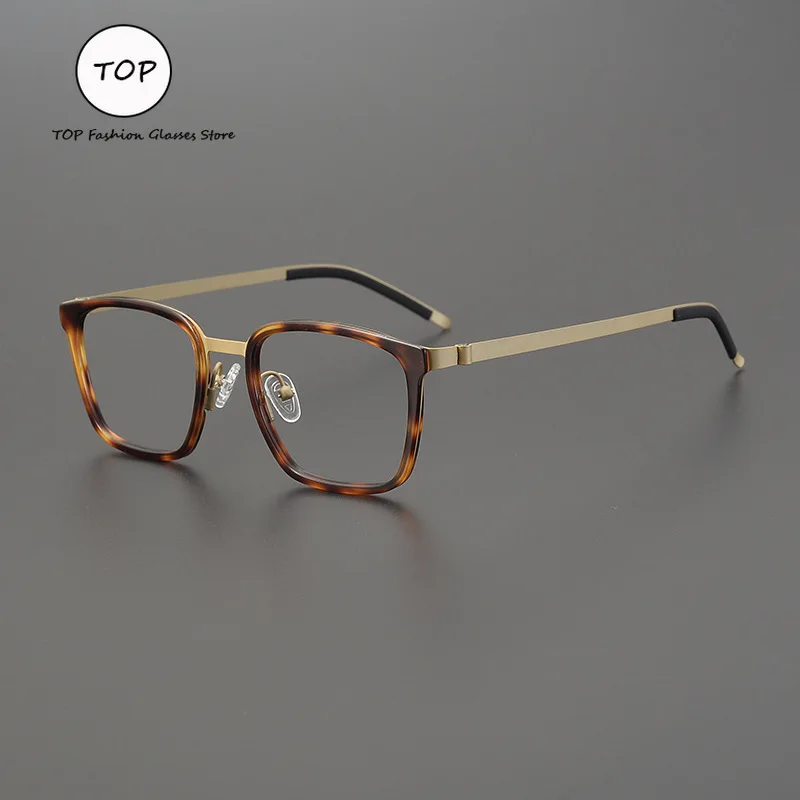 

2025 Simple Business Men Eyeglasses Frame High Elastic Stainless Steel Without Screws Can Be Matched with Myopia Optical Frames