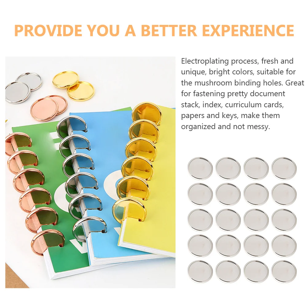 20 قطعة أقراص تجليد الكتب مادة ABS سطح أملس مرنة DIY بها بنفسك المخططين الموثق خواتم جولة دفتر إصلاح الأقراص