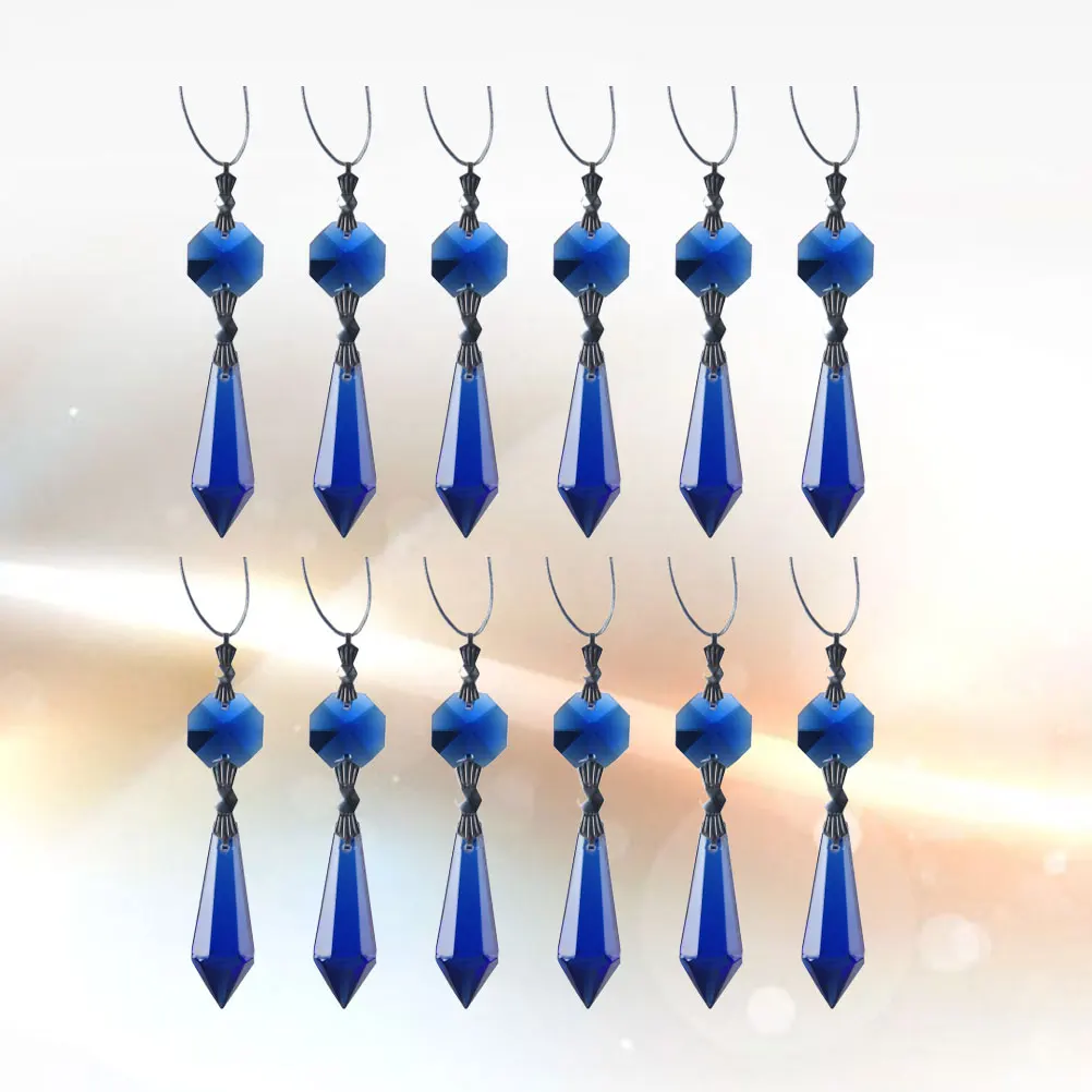 

12 Pcs Lighting Crystal Bead Curtain Decorations Teardrop Window Crystals Hanging