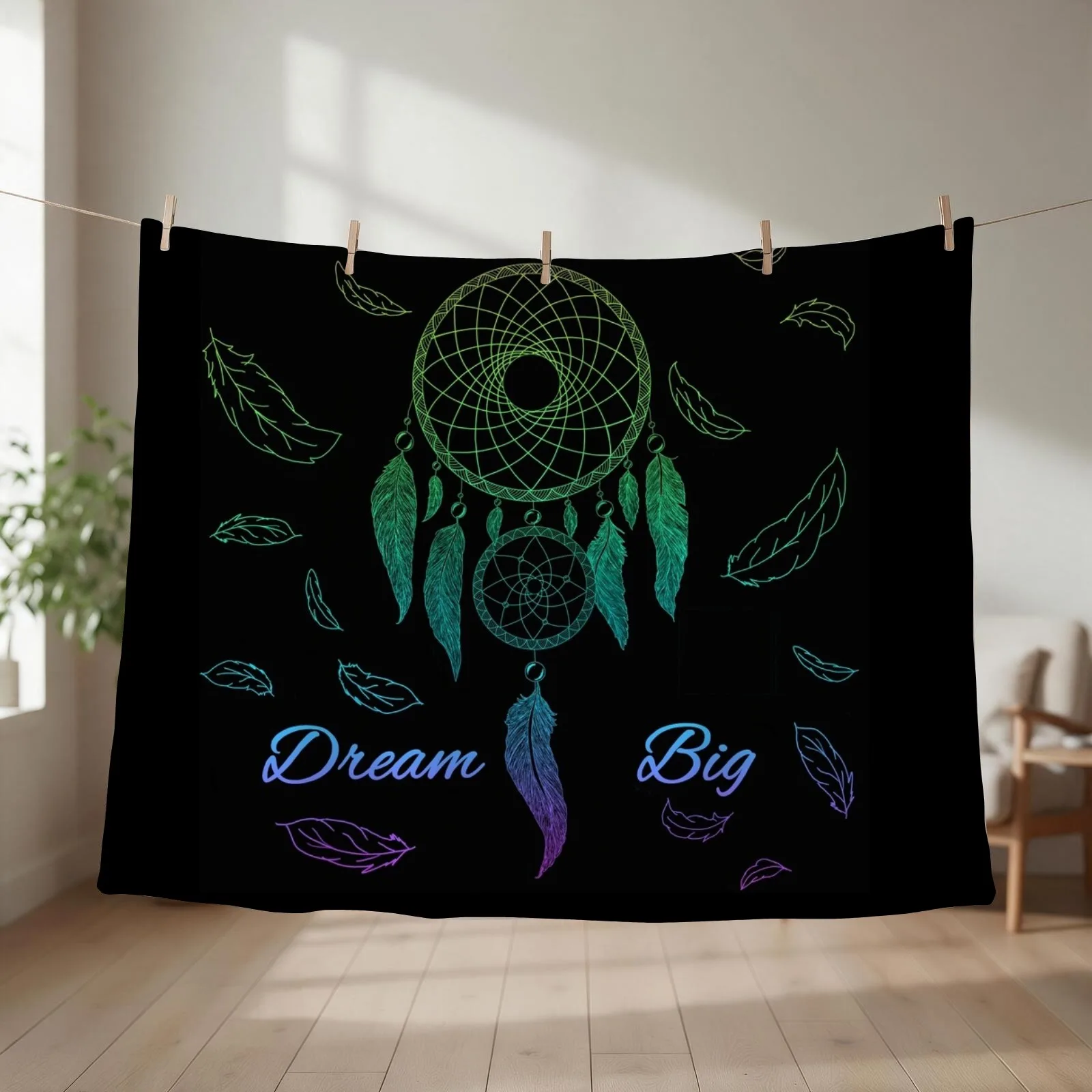 Dream Big Dream Catcher Throw Blanket couch cozy soft plush fuzzy picnic outdoor blanket