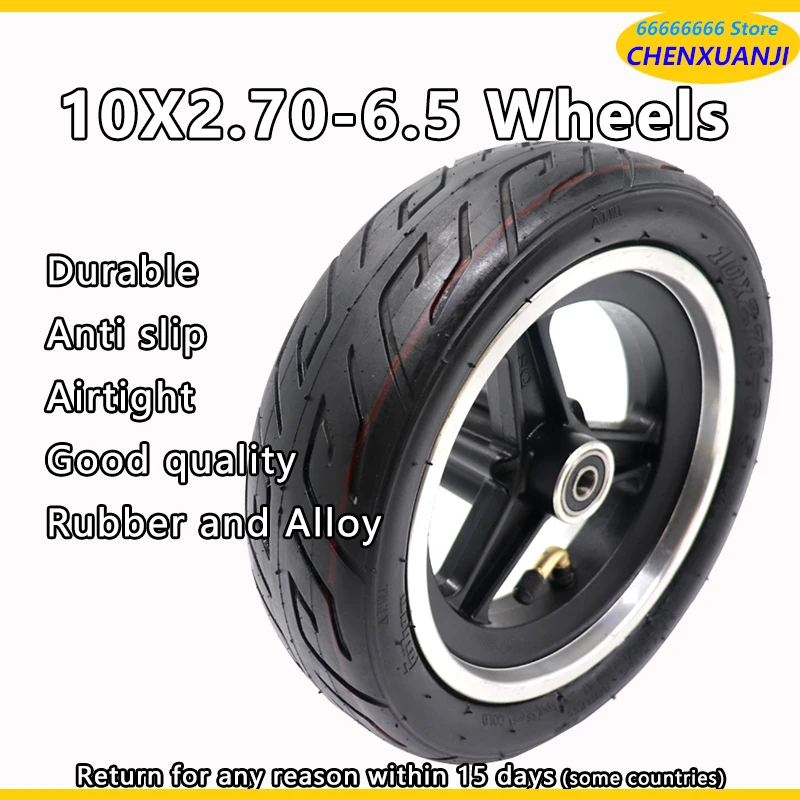 10X2.70-6.5 Wheel Hub with 10 Inch Tubeless Tire for FLJ SK1 Speedway 5 Dualtron 3 Electric Scooter Replacement Modified Parts