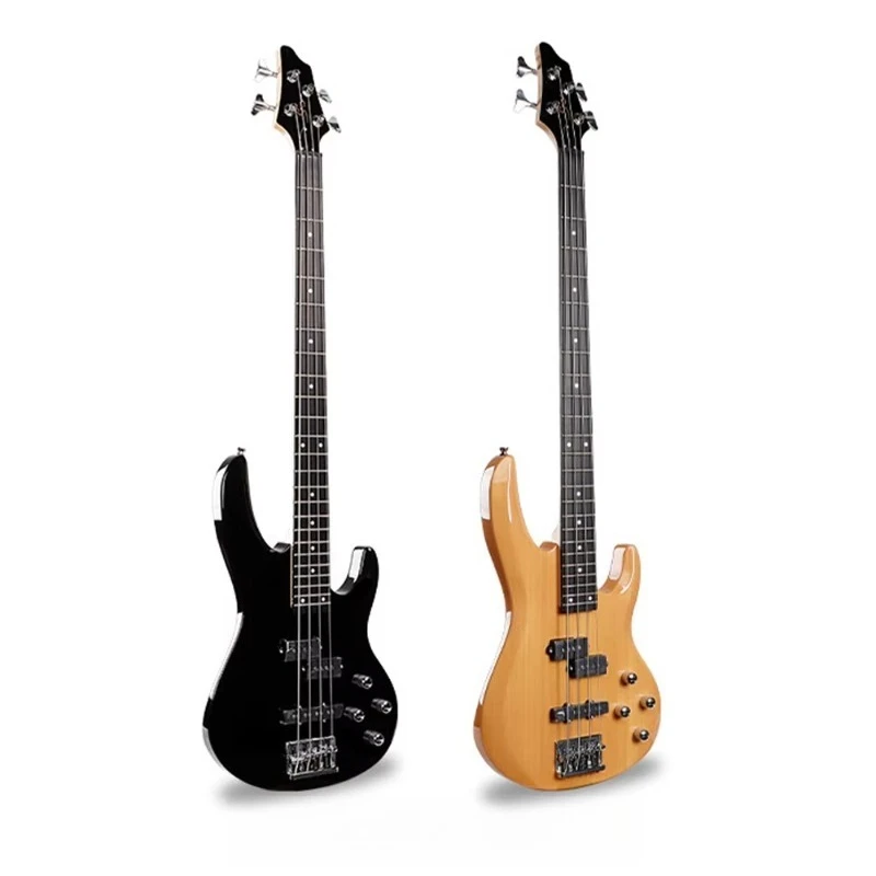 Stunning Glossy Finish Electric Bass Guitar Fine Craftsmanship Rich Sound for Rock Performance Students