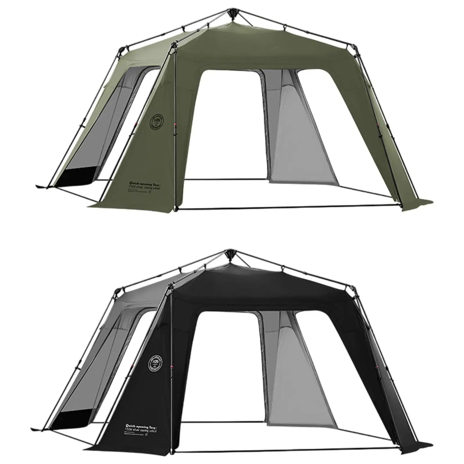 Camping Tent Hiking Tent 4 Sided Rainproof Sun Protection Family Tent Quick Assemble up Tent for Family Trips Beach Outings