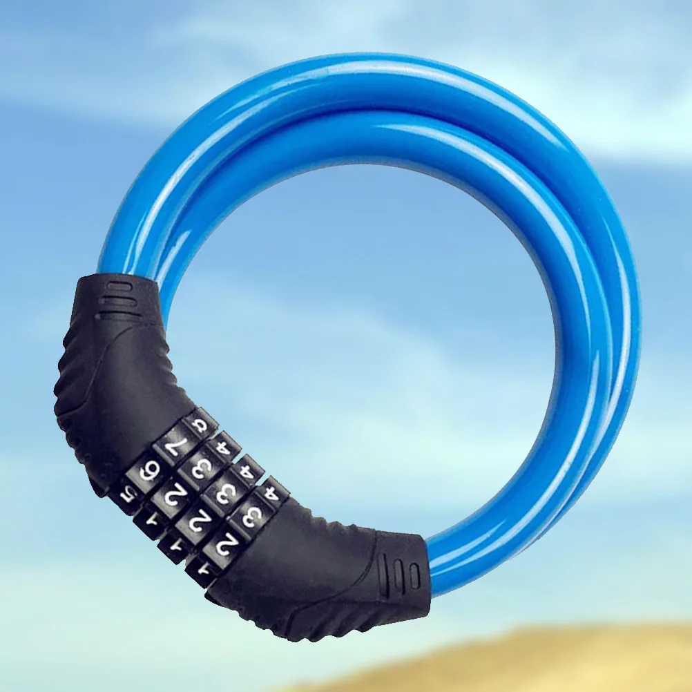 

4 Steel Cable Lock Cycling Heavy Duty Cable Combination Password Bike Cable Lock Cable Coded Chain Lock Blue