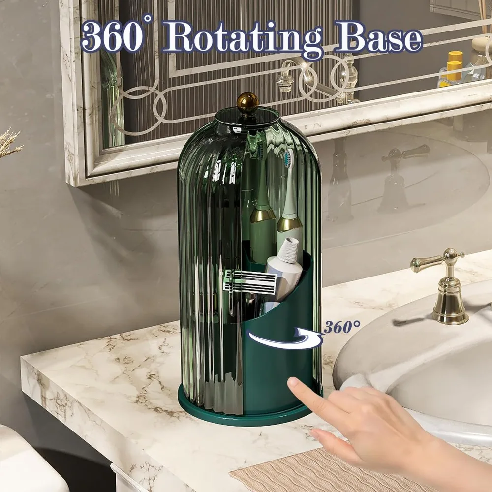 Пылезащитные держатели для зубных щеток с крышкой, вращающаяся электрическая зубная щетка и держатель зубной пасты для столешницы в ванной комнате, 3 слота