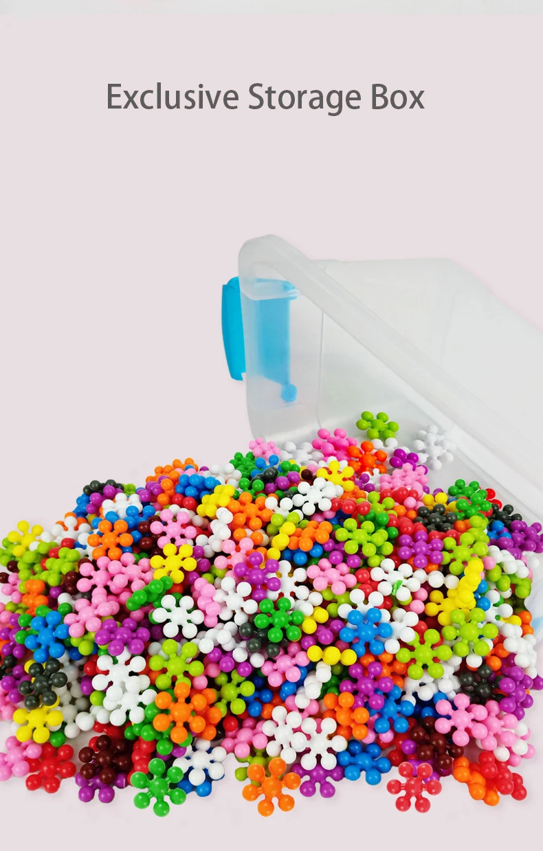Kinder Bunte Kunststoff Pflaumenblüte Bausteine Spaß Zusammengebaute Schneeflocke Stücke Einfügen Aufklärung Frühe Bildung Spielzeug – Detail 4