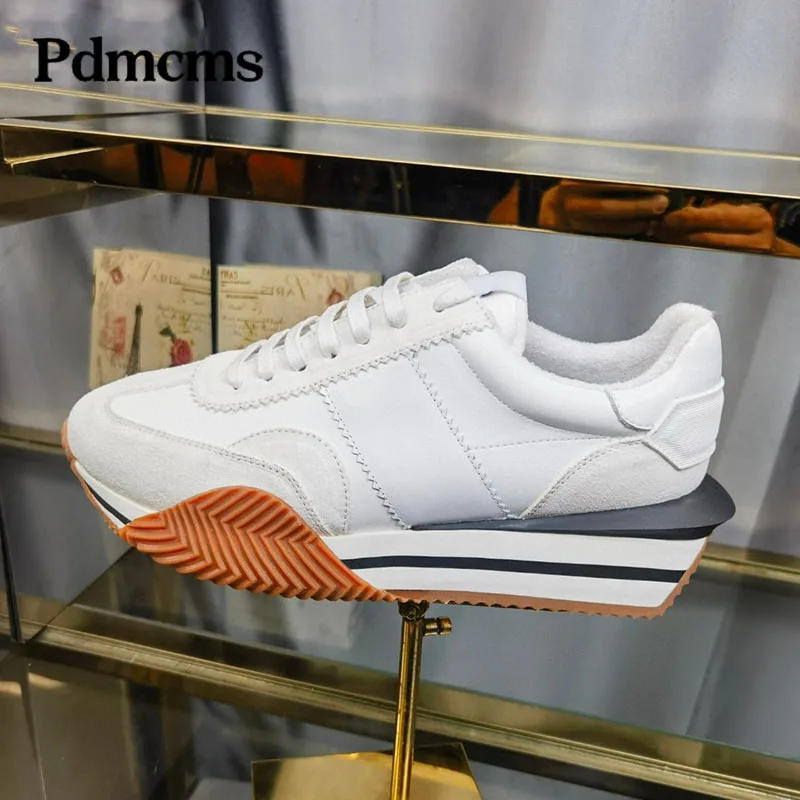 Designer platte platformschoenen sneakers dames dikke zool veterschoenen casual schoenen herfst suède vakantie liefhebbers schoenen voor dames