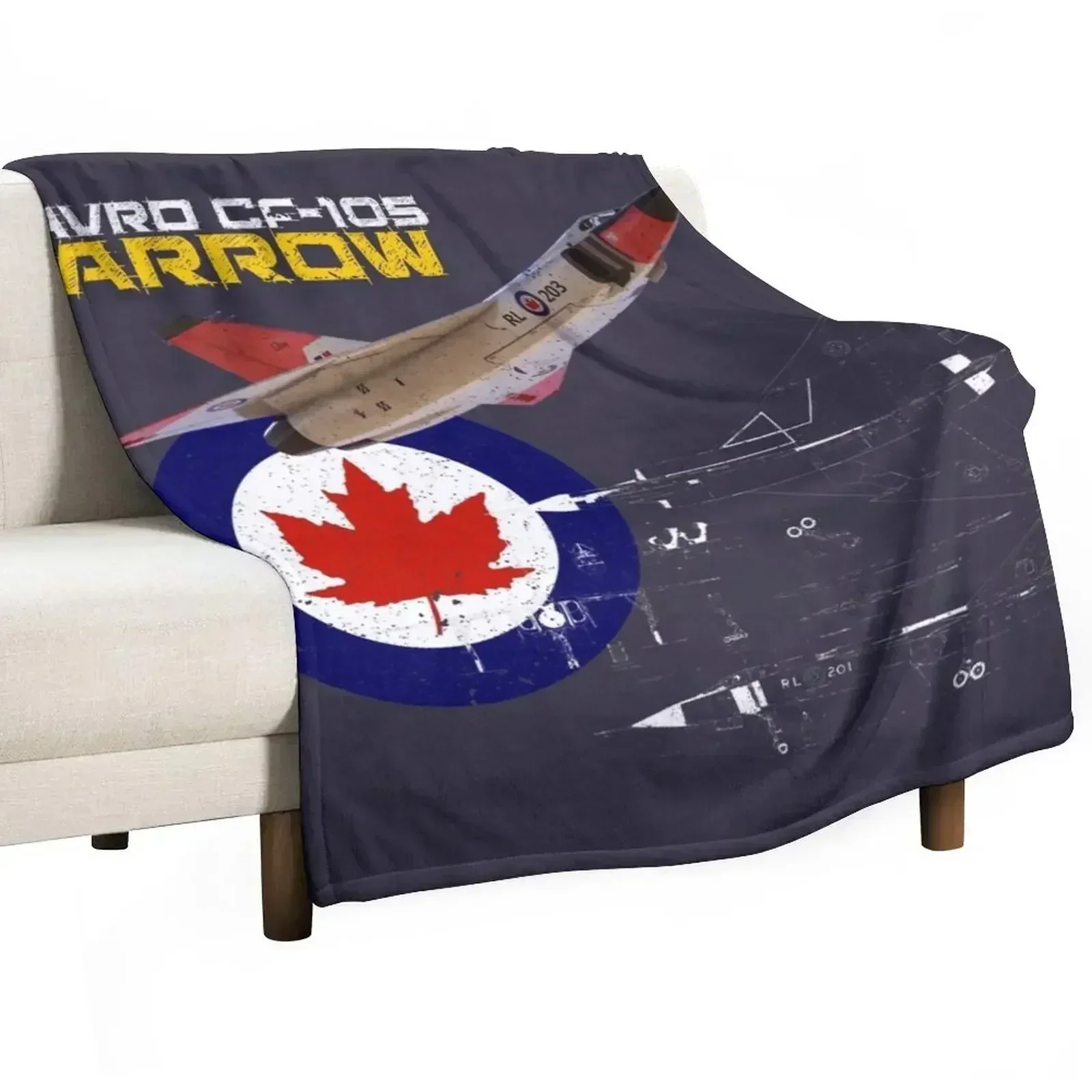 

Canadian Avro CF-105 Arrow Throw Blanket Camping Flannel Fabric Blankets