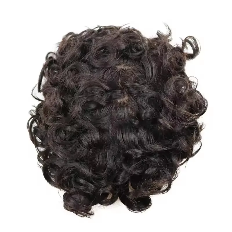 Unentdeckbare 28mm Locken # 550 1b80 Grau-Blond Micro 0,06mm Skin Vloop Echthaar-Toupet für Männer, Haarprothese, Haarteil – Detail 5