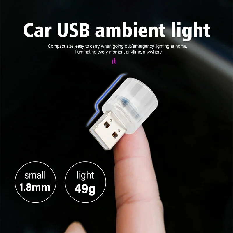 Car USB Ambient Lights LED Color Night Light Car Interior For BMW E30 E34 E36 E39 E46 E52 E53 E60 E61 E62 E70 E71 E83