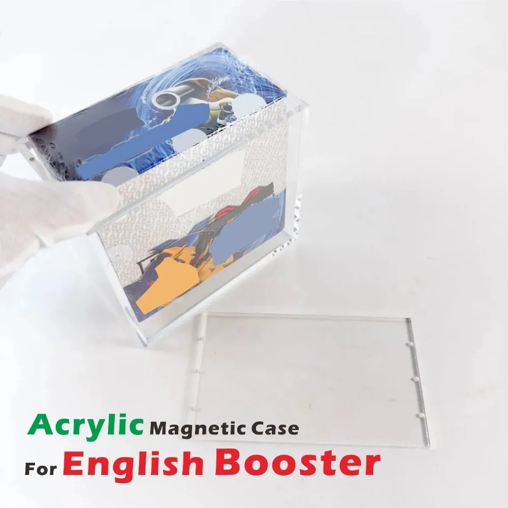 Clear Acrylic Game Card Box Protective Cases Magnetic Closure Easy Top Loading Game Card Box Case for English Booster Boxes
