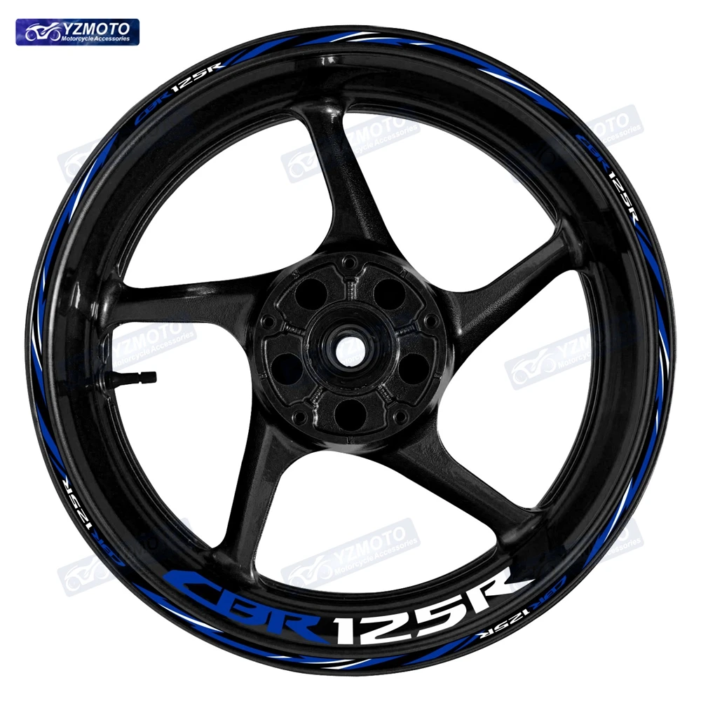 

For Honda CBR125R Motorcycle 17 Inch Front And Rear Racing Wheel Stickers Car Reflective Rim Motorbike Hub Tape Decal Sticker