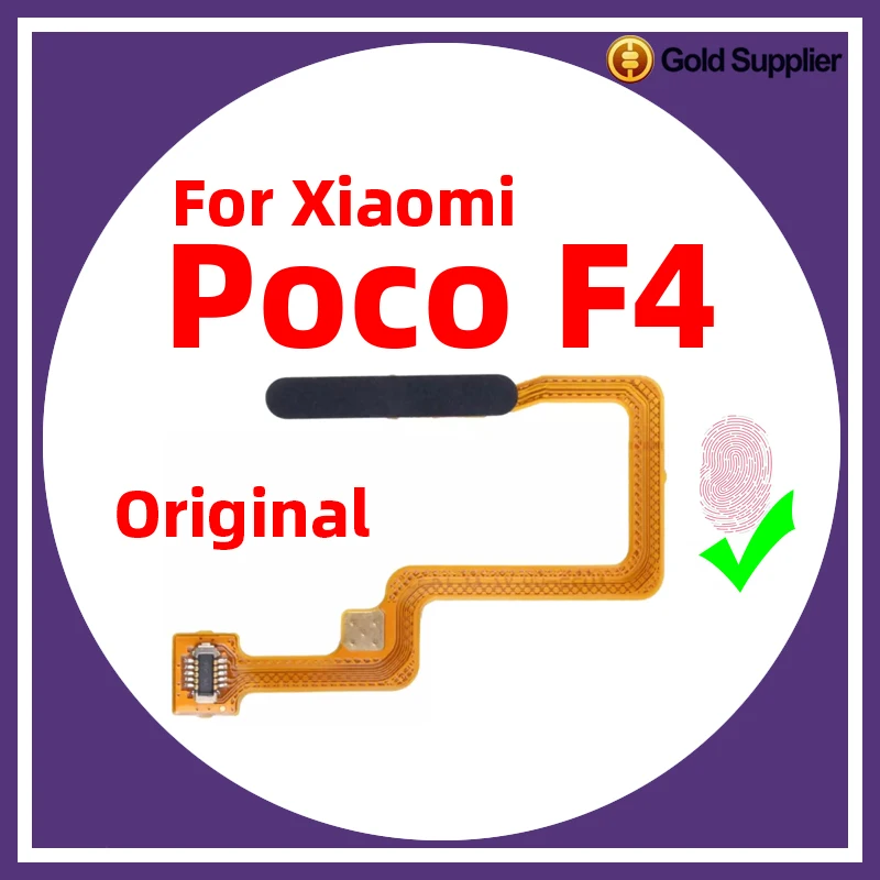 

Оригинальный сканер отпечатков пальцев для Xiaomi Poco F4, сканер отпечатков пальцев, сенсорная идентификация, подключение кнопки «Домой», гибкий кабель