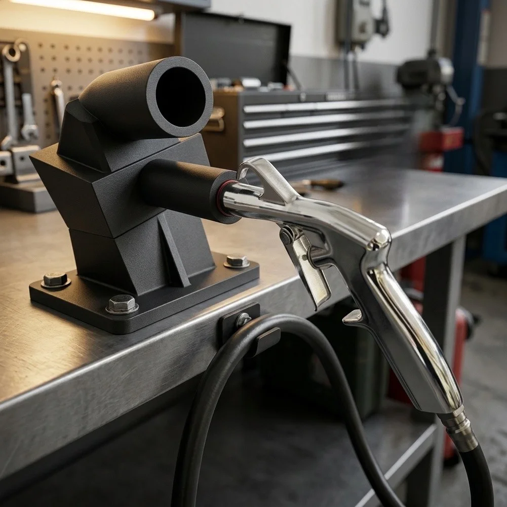 Auto Interior Cleaning Tool Powered by External Air Supply for Continuous Duty in Car Wash Stations and Repair Facilities