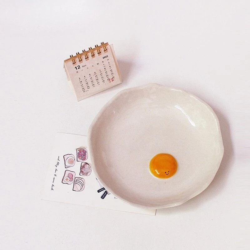 

Catering utensils Yogurt bowl Fried egg Instant noodle bowl Personal special ice cream Ceramic underglaze color Cute