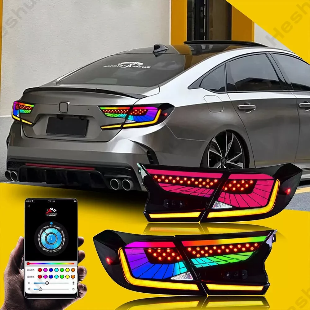 For Honda Accord 2018 2019-2022 10th Gen EX EXL LX Sport Pair LED Taillights Taillamp Rear Lamp Brake Turn Signal Tailgate Light