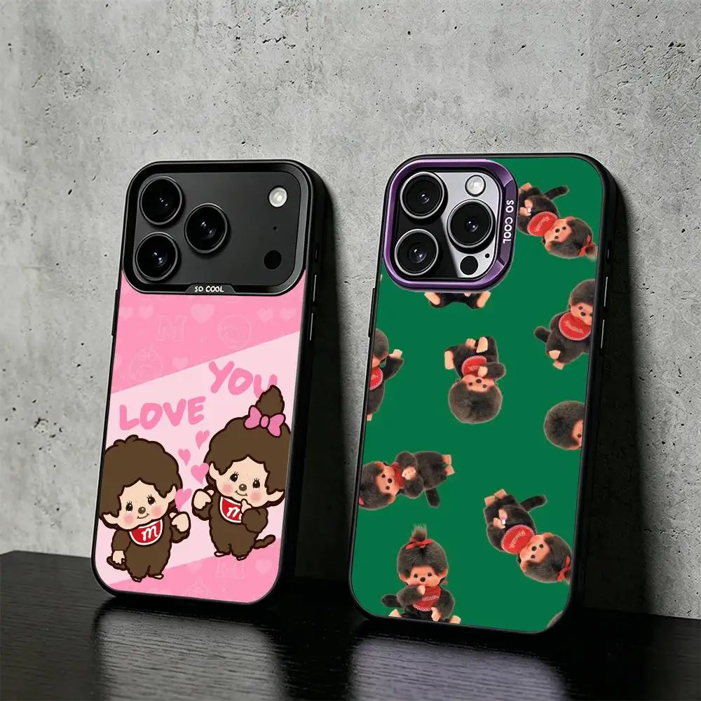 

Cute M-monchhichis Phone Case For iPhone 17,16,15,14,13,12,11 Plus,Pro Max,XS,Colored silver phone case