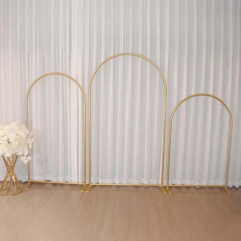 Gold Wedding Backdrop Stand, Flower Stand, Photography Backdrop, Event Party Decoration, Balloon Arch, 3 Pack