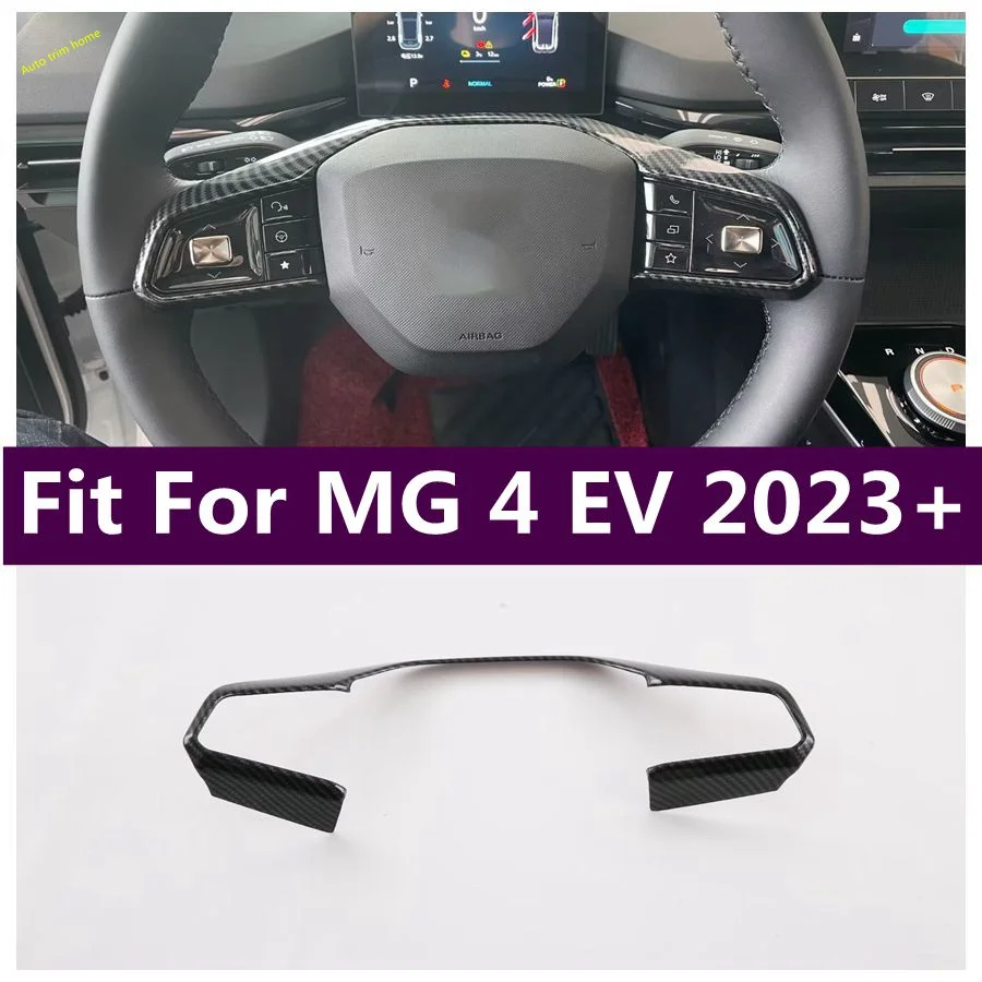 

ABS Carbon Fiber Style Steering Wheel Strips Cover Trim Fit For MG 4 EV 2023 2024 Decoration Accessories