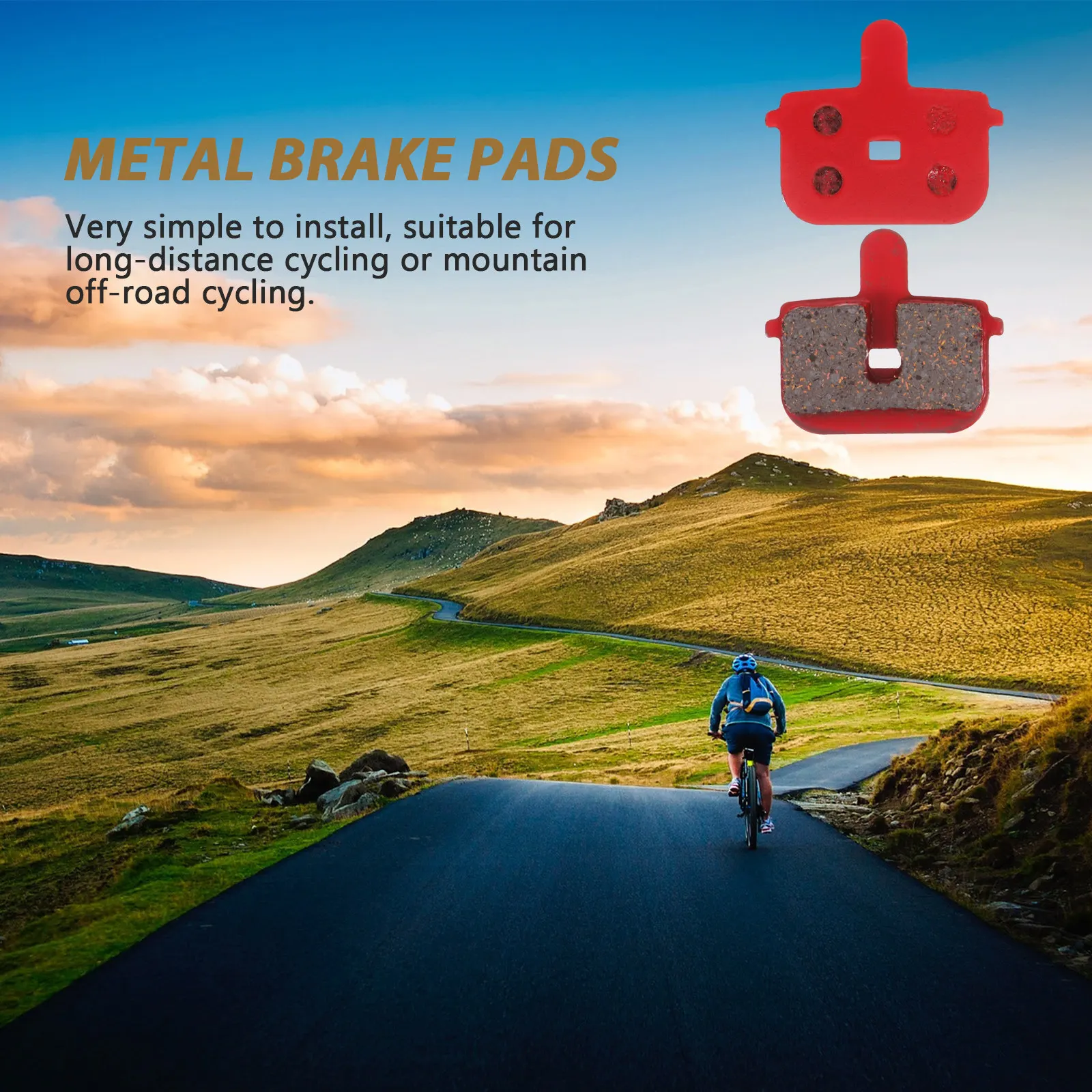 Mountain Biking Pads - ชุดผ้าเบรกจักรยานเสือภูเขาโลหะ 1 ชุด ประสิทธิภาพสูง สำหรับเปลี่ยนเบรกดิสก์ ใช้สำหรับปั่นจักรยานออฟโรด