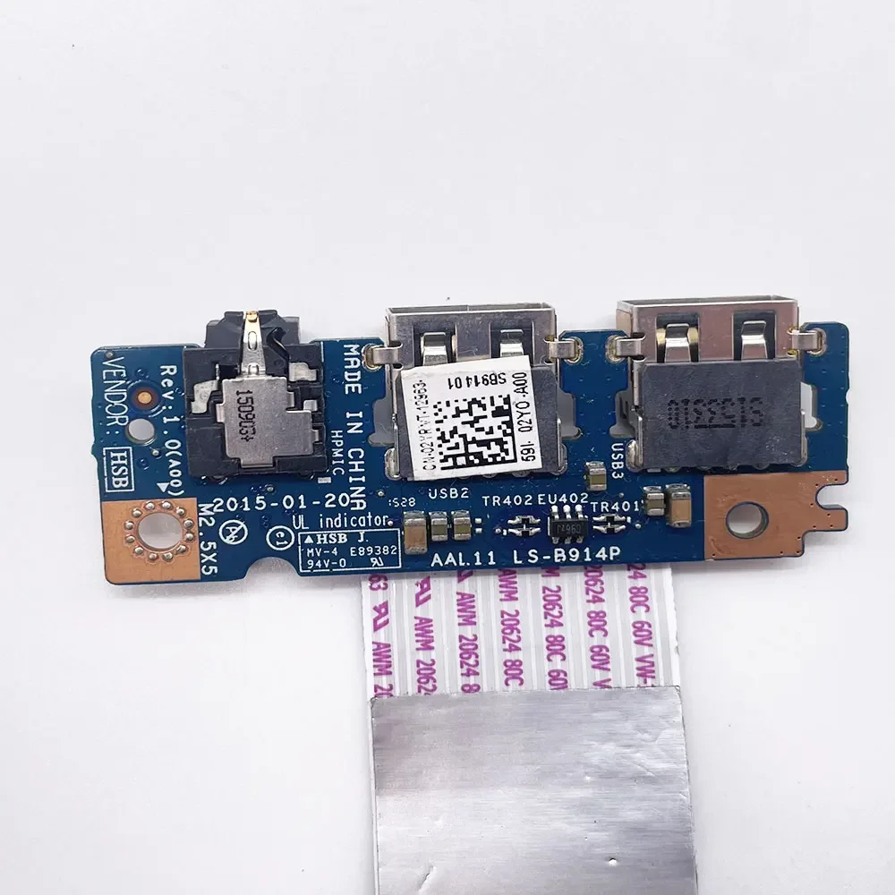 Voor Dell Inspiron 5551 5552 5555 5558 5559 5575 5758 5452 P51F Vostro 3558 V3558 Laptop Usb Audio Headphone Jack board LS-B914P