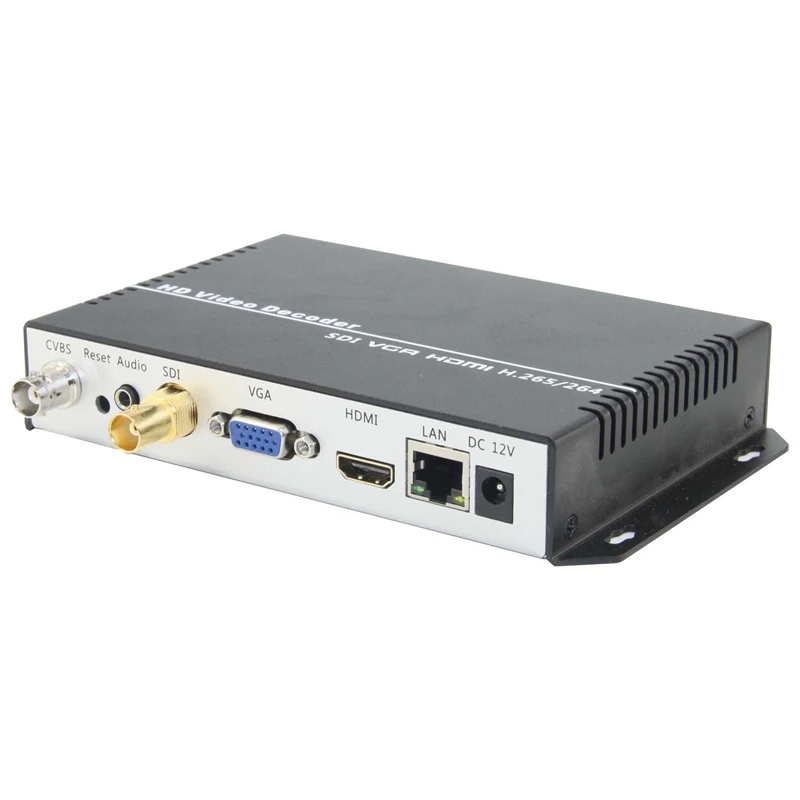 XMSJ-NDI HX HX2 Video Decoder Topbox Player Low Lantency SRT RTSP UDP RTMP H.265 H.264 IPTV UHD Ip To SDI VGA HDMI Output