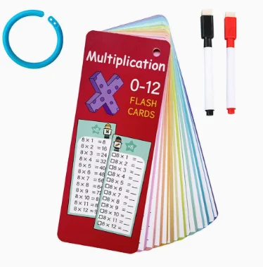 Montessori 0‑12 Multiplication Times Table Cards Self‑Check Math Learning Teaching Aids for Home Classroom