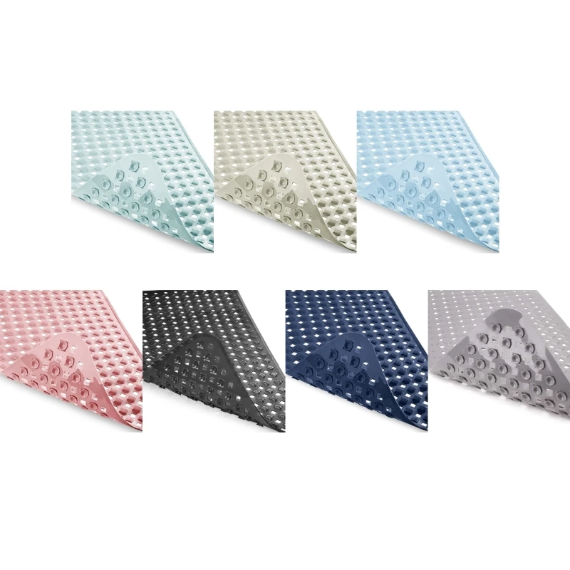 Shower Mat for Shower Stall Floors Bathtub Mat Non Slip Firm Grip Bathroom Mat with Strong Suction Cups Drainage Holes