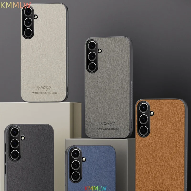 Luxury Business Leather Soft Frame Magnetic Cover For Samsung A56 A55 A36 A35 A26 A25 A17 A16 A15 A07 A06 M07 Phone Cases Capa view 2