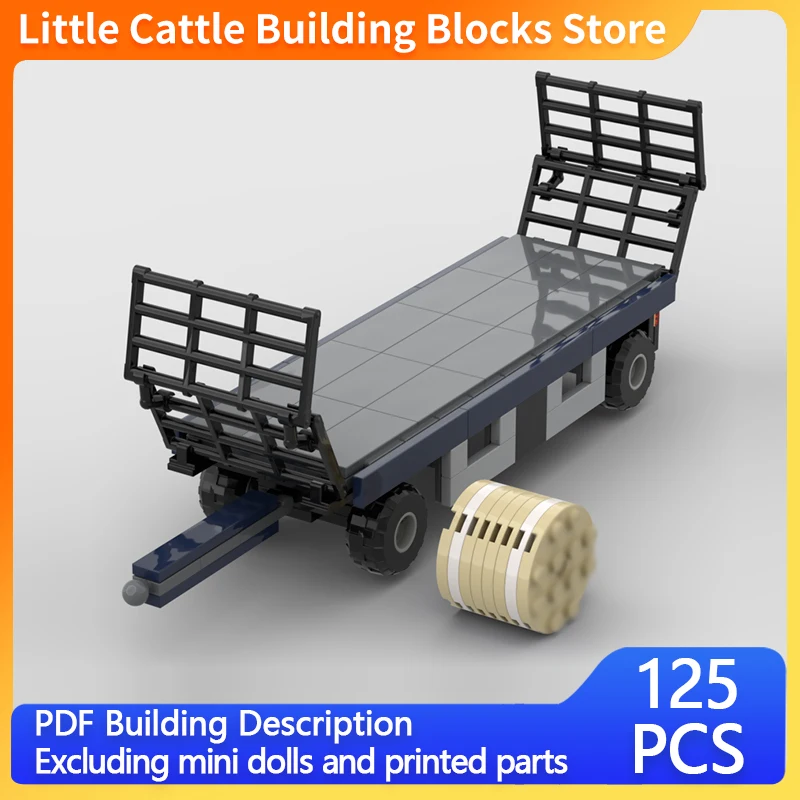 City Car Model MOC Building Bricks T014 Cargo Transport Trailer Modular Technology Gifts Holiday Assemble Children Toys Suit