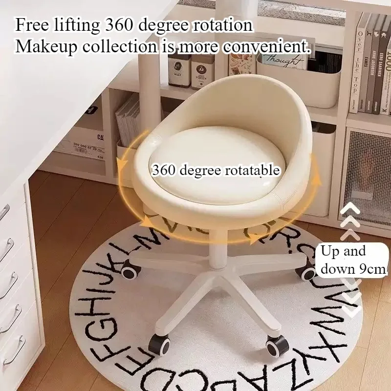 Bedroom backrest upholstery vanity stool cream style nail art chair home simple makeup stool