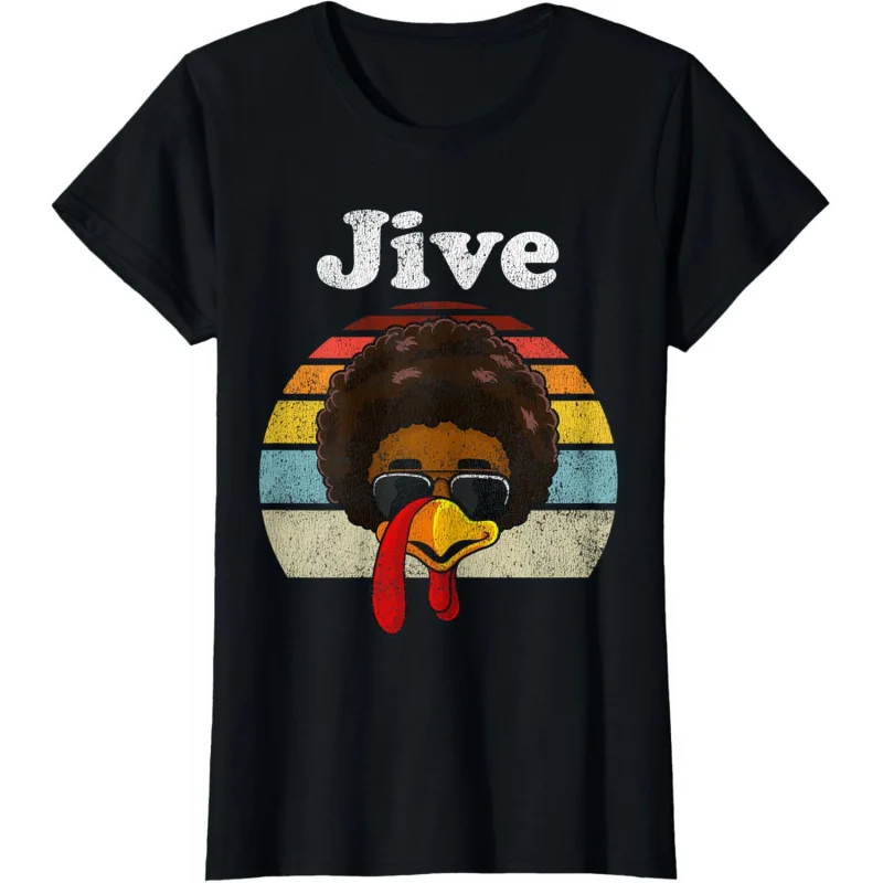 Jive Thanksgiving Turkey Day Funny Face Vintage Retro Style T-Shirt