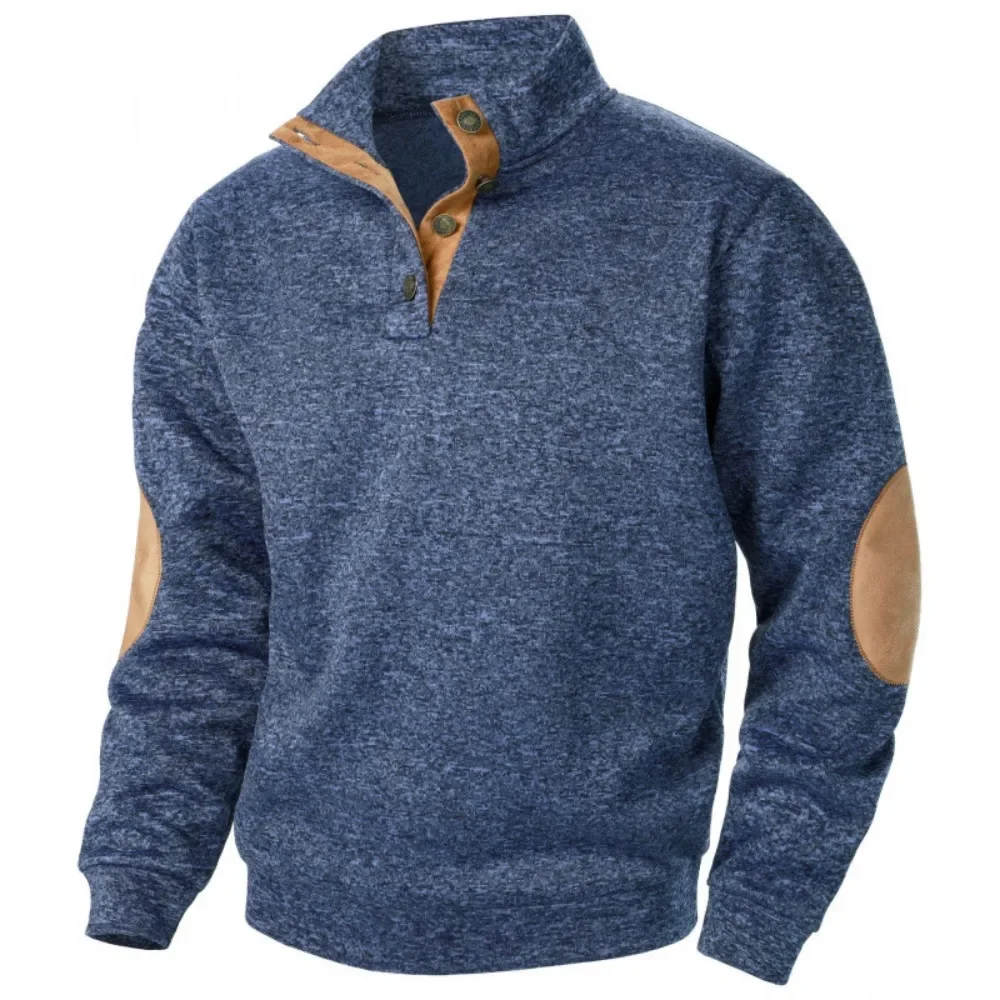 

LIBIELIY Men's Autumn Stand Collar Casual Hoodies Sweatshirt Patchwork Vintage Pullover Hoodies Men Sports Streetwear Fashion Sw