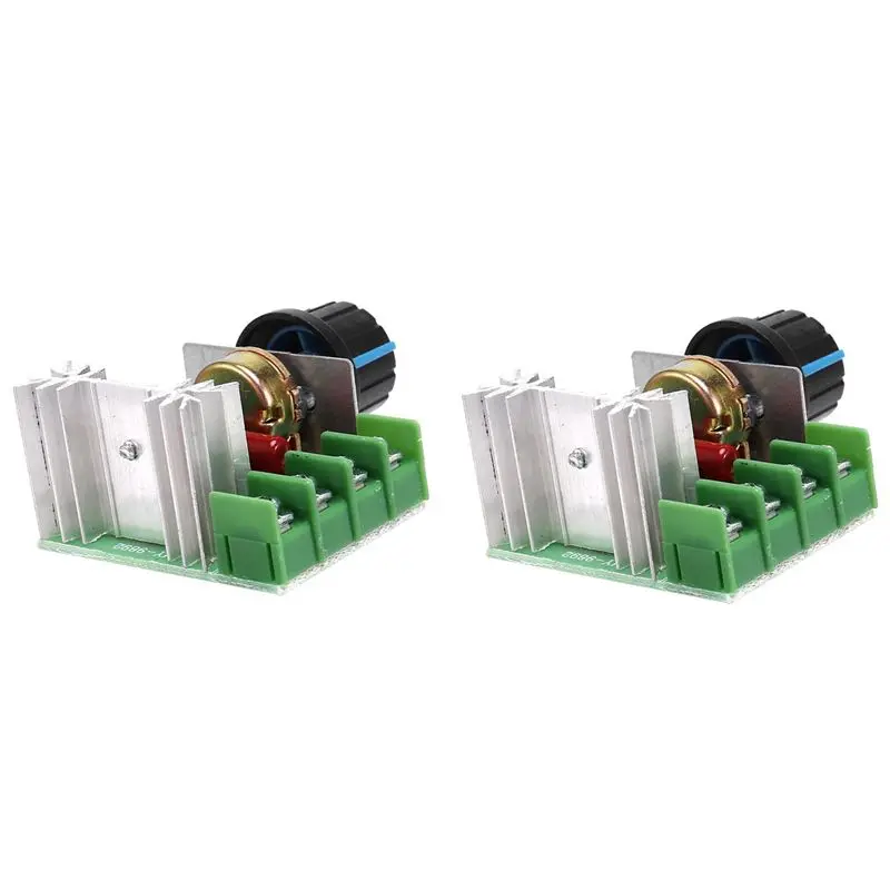 DT17 2 Pcs AC Motor Speed Controller 220V 2000W Thyristor Variable Speed Control Adjustable Power Regulator for Fan Router