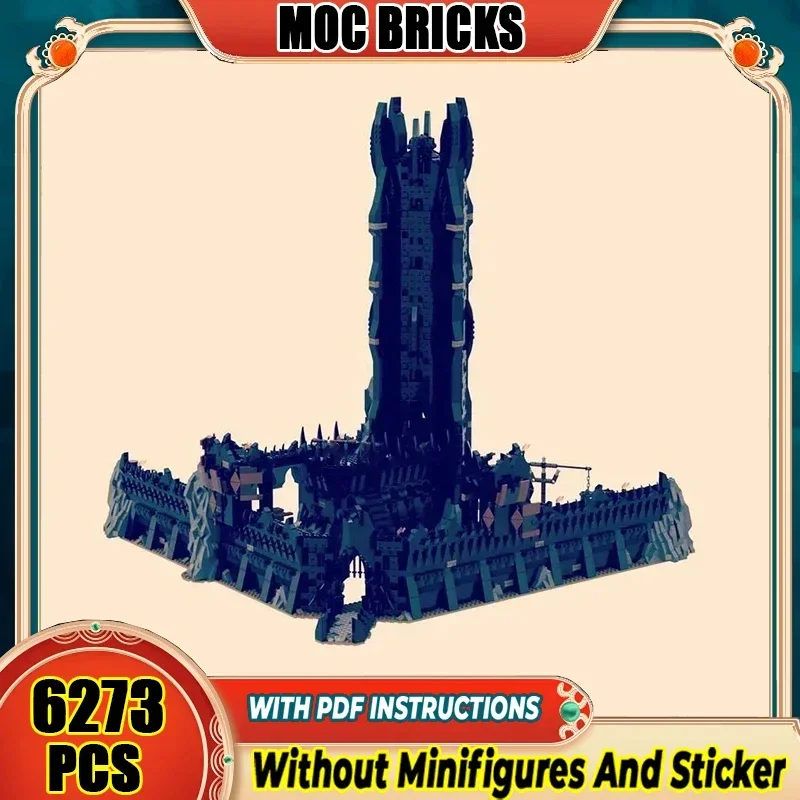 

Magical Rings Moc Building Block Movie Scene UCS Cirith Ungol Model Castle Bricks DIY Assembly Street View Toy Gift