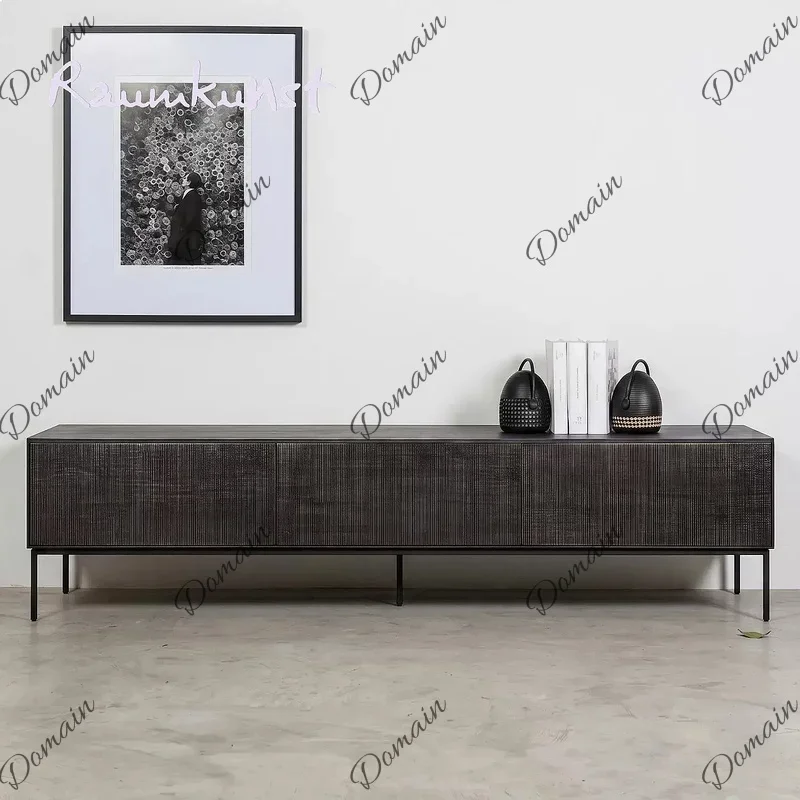 ZX Nordic Style Solid Burmese Teak Italian TV Cabinet Living Room Floor Storage Unit
