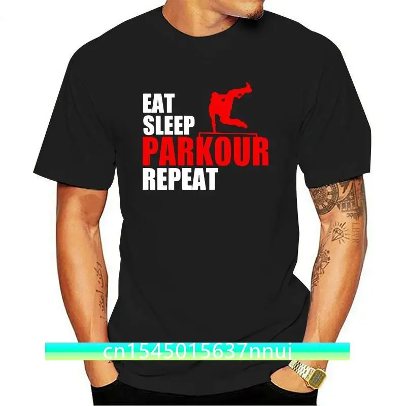 

New Boy Eat Sleep Parkour Repeat Tee Shirt 2021 Summer T Shirts For Men Custom Cotton Short Sleeve Family Clothes Tops